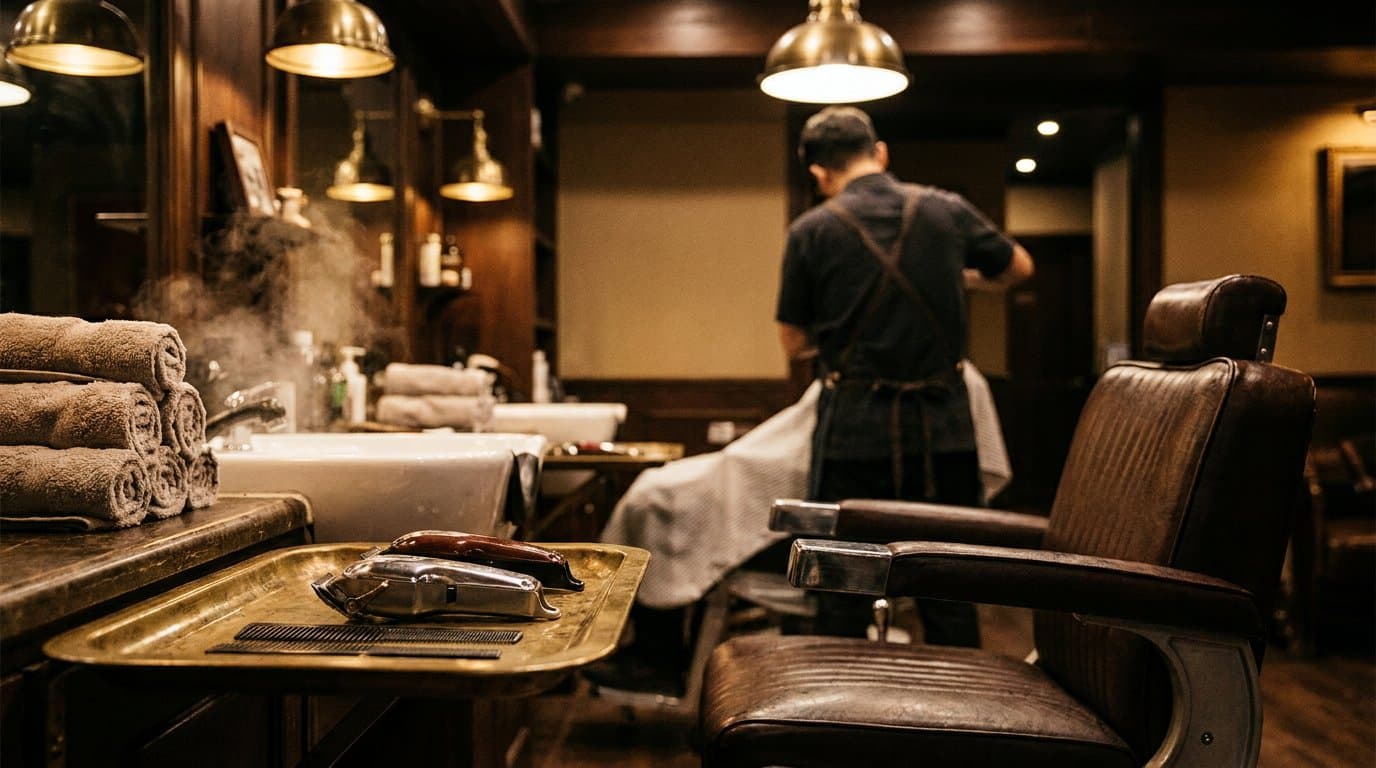 Warmes Ambiente im Ayaz Barbershop
